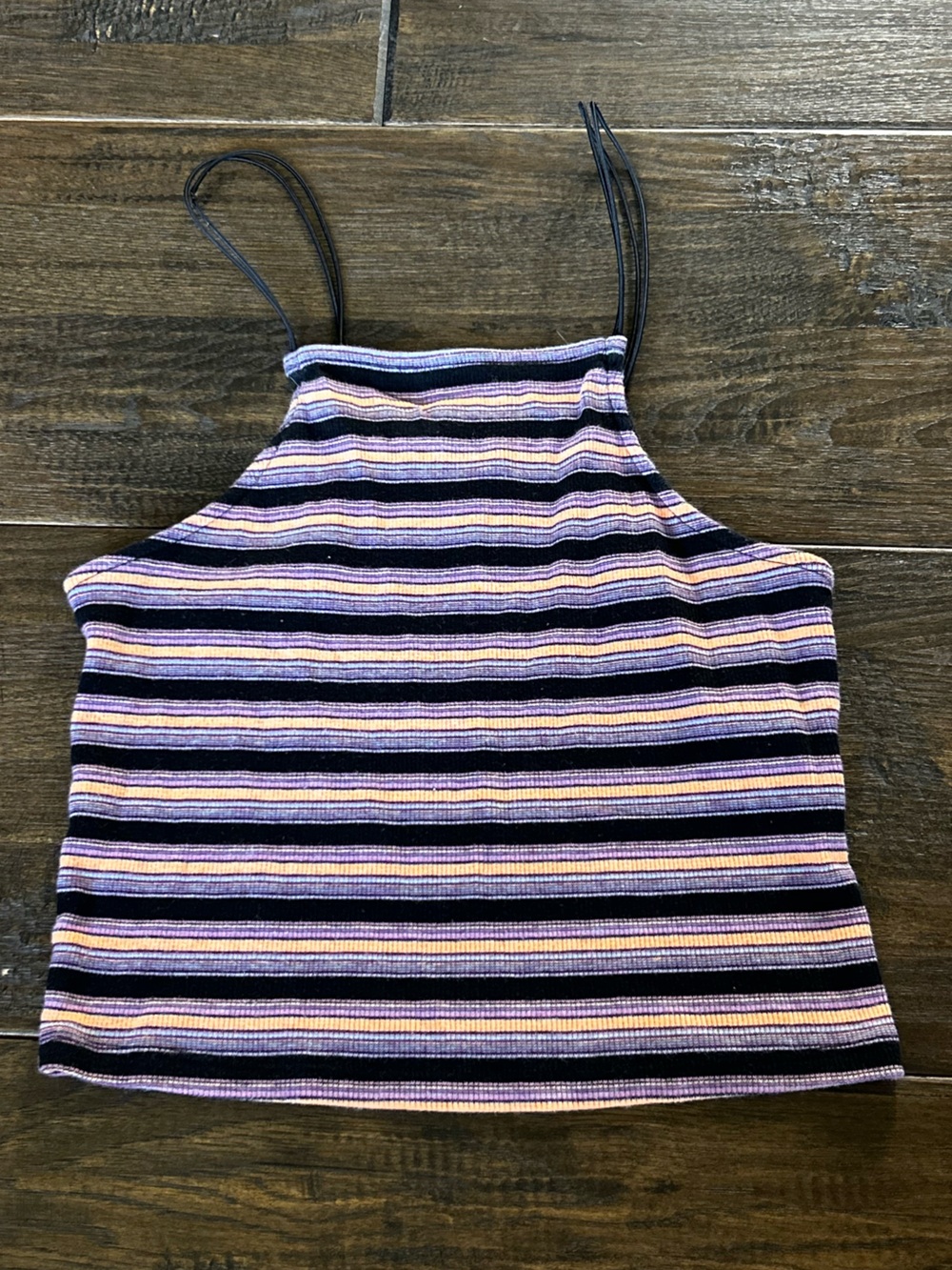 wild fable Striped Ribbed Cami in Black, Orange& Lavender